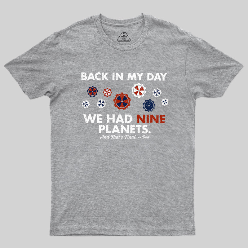 Back In My Day We Had Nine Planets Geek T-Shirt