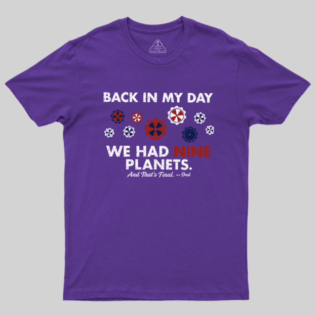 Back In My Day We Had Nine Planets Geek T-Shirt