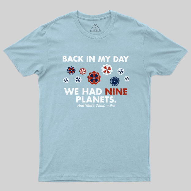 Back In My Day We Had Nine Planets Geek T-Shirt