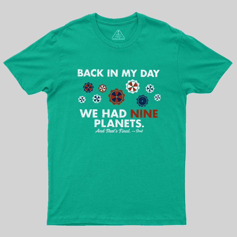 Back In My Day We Had Nine Planets Geek T-Shirt