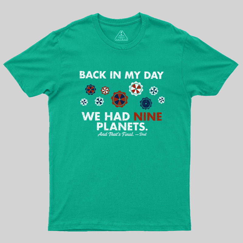 Back In My Day We Had Nine Planets Geek T-Shirt