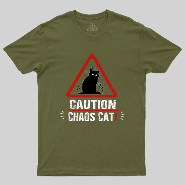 Caution Chaos Cat Geek T-Shirt