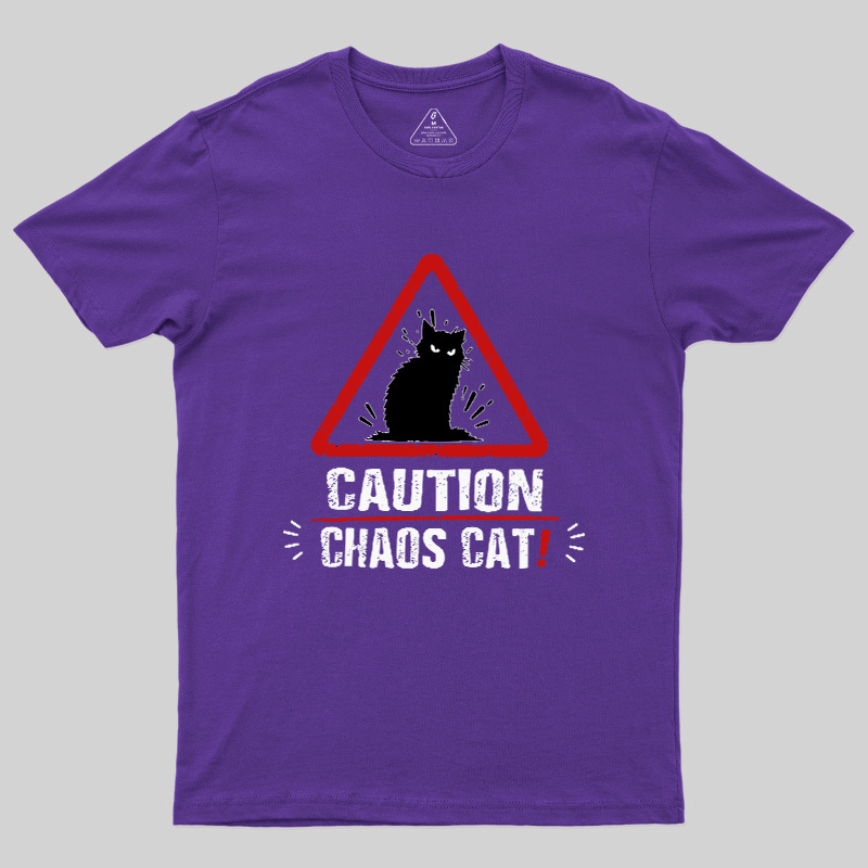 Caution Chaos Cat Geek T-Shirt