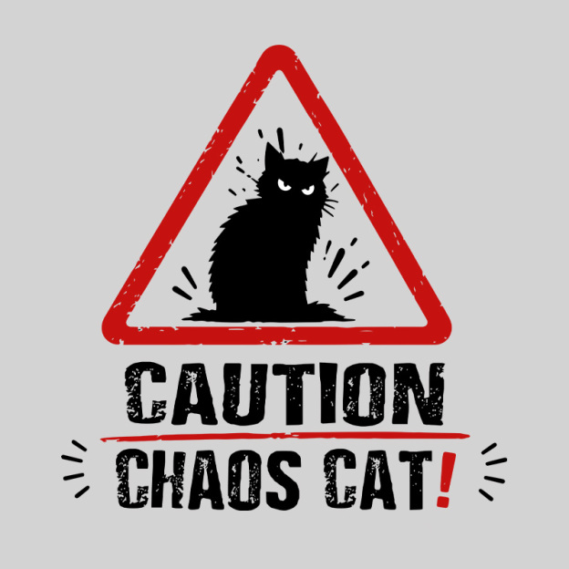 Caution Chaos Cat Geek T-Shirt