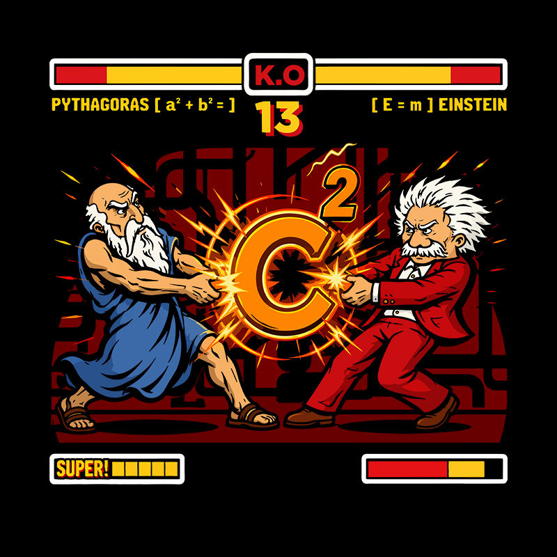 Mathematician Physicist Arcade Battle Geek T-Shirt