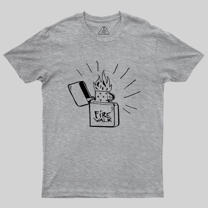 Black White Flame Fuel Lighter Geek T-Shirt