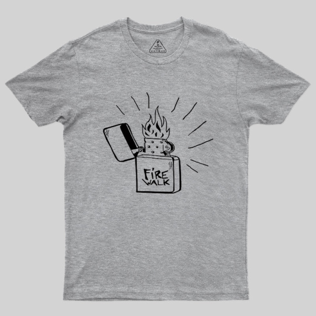 Black White Flame Fuel Lighter Geek T-Shirt