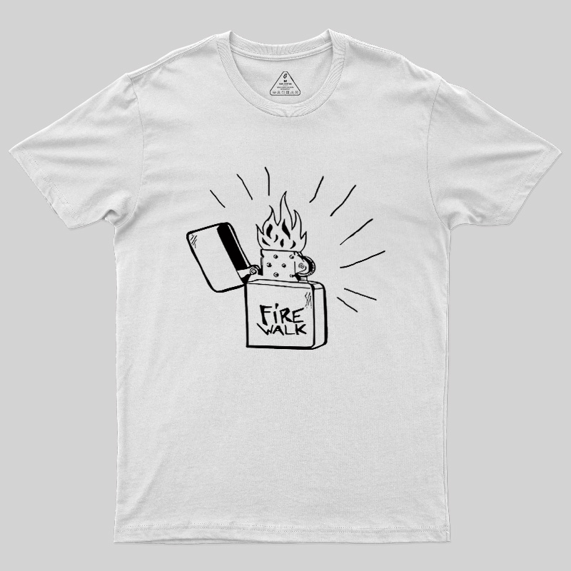 Black White Flame Fuel Lighter Geek T-Shirt