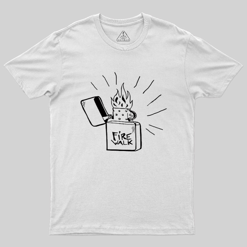 Black White Flame Fuel Lighter Geek T-Shirt