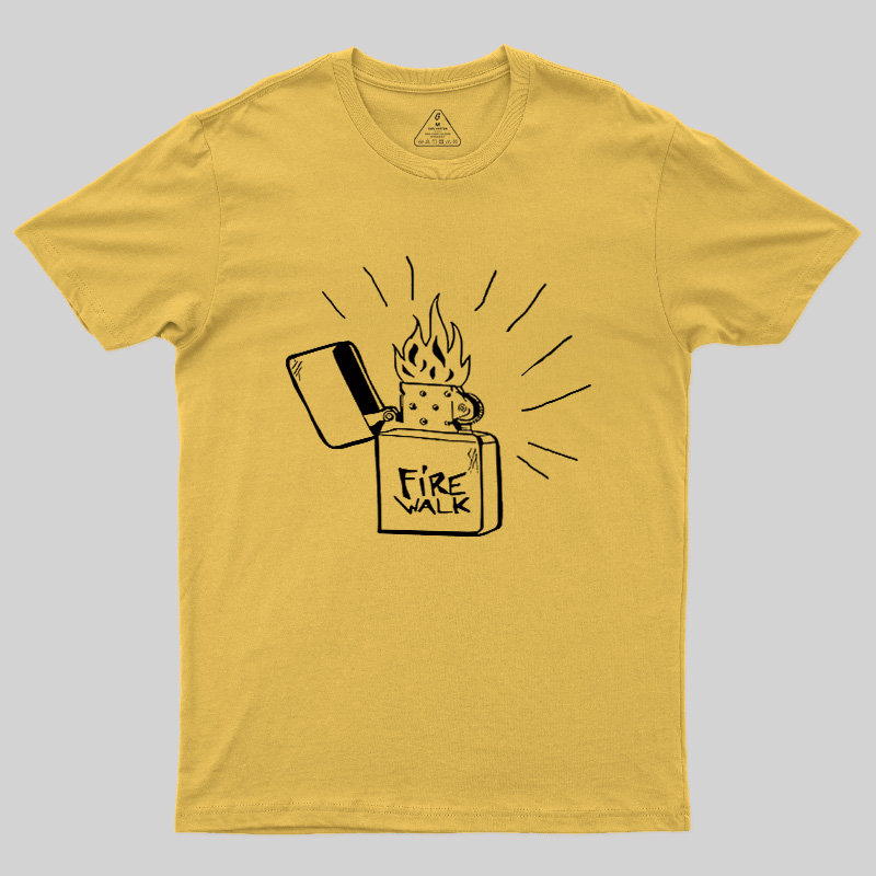 Black White Flame Fuel Lighter Geek T-Shirt