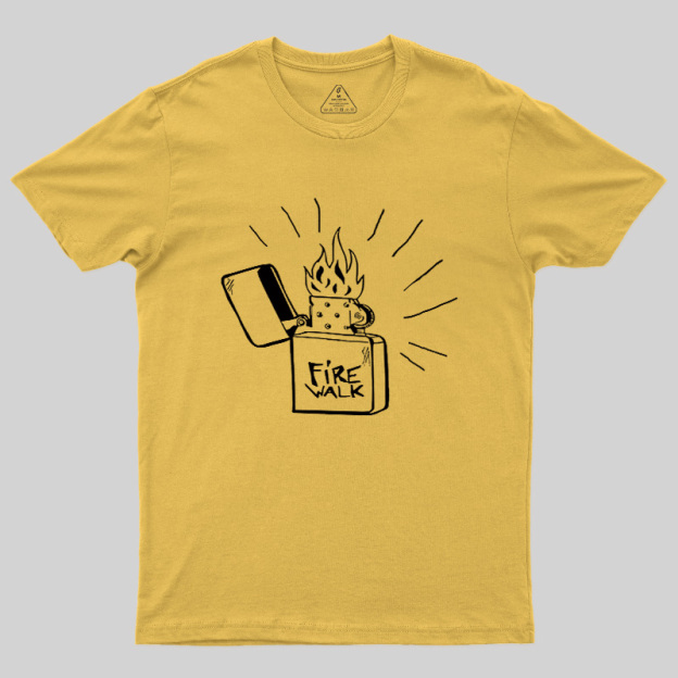 Black White Flame Fuel Lighter Geek T-Shirt