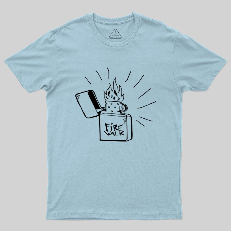 Black White Flame Fuel Lighter Geek T-Shirt