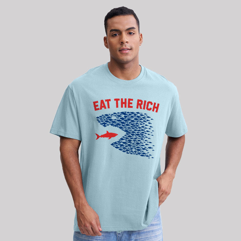 Eat the Rich Fish Wave Geek T-Shirt