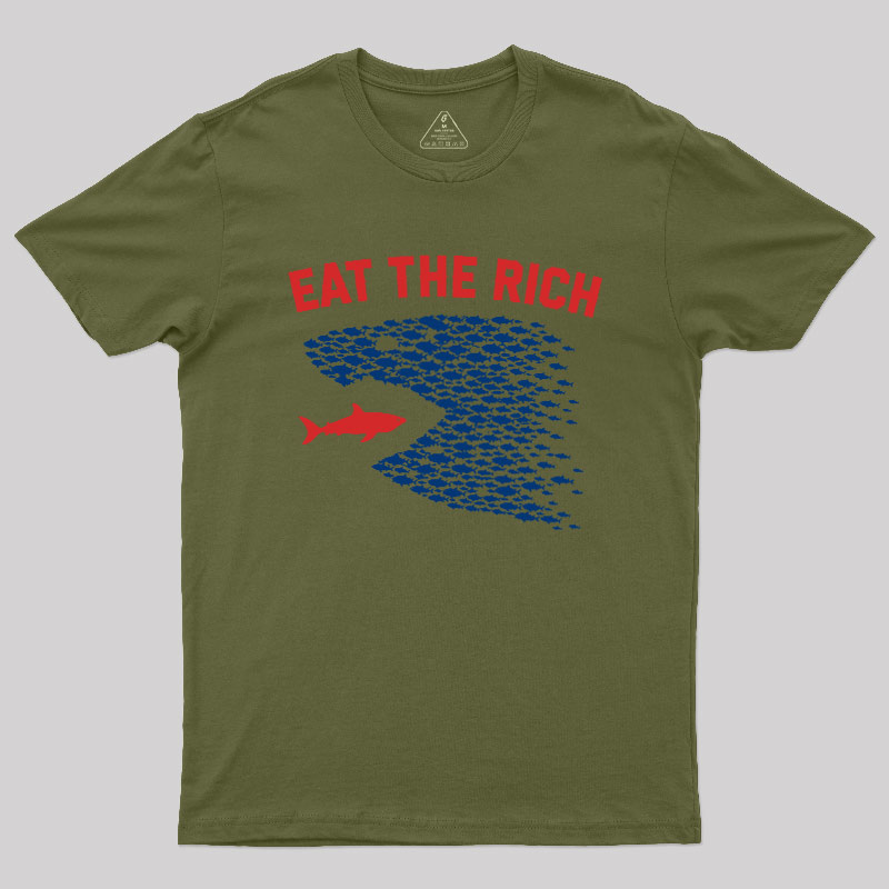 Eat the Rich Fish Wave Geek T-Shirt