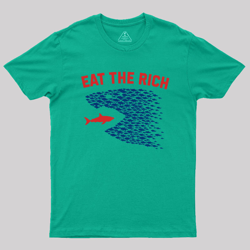 Eat the Rich Fish Wave Geek T-Shirt