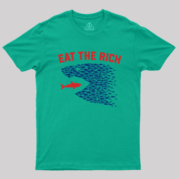 Eat the Rich Fish Wave Geek T-Shirt
