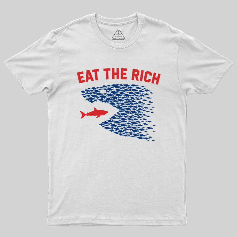 Eat the Rich Fish Wave Geek T-Shirt