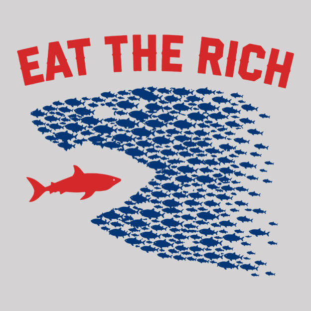 Eat the Rich Fish Wave Geek T-Shirt