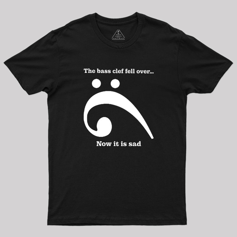 Sad Bass Clef Emoji Geek T-Shirt