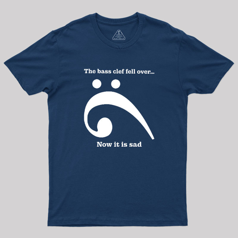 Sad Bass Clef Emoji Geek T-Shirt