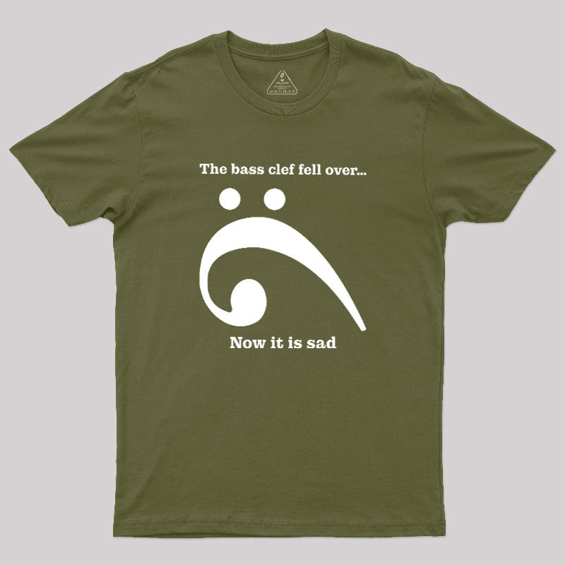 Sad Bass Clef Emoji Geek T-Shirt