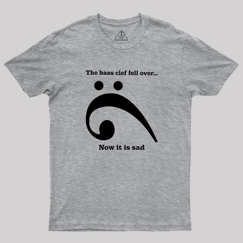 Sad Bass Clef Emoji Geek T-Shirt