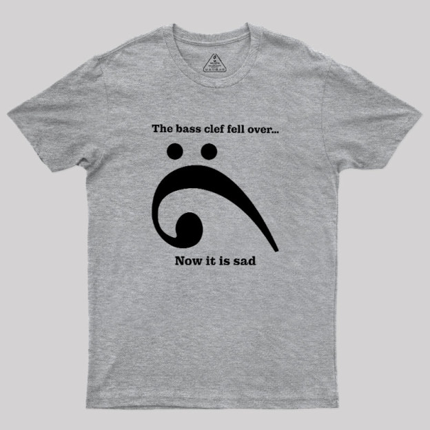 Sad Bass Clef Emoji Geek T-Shirt