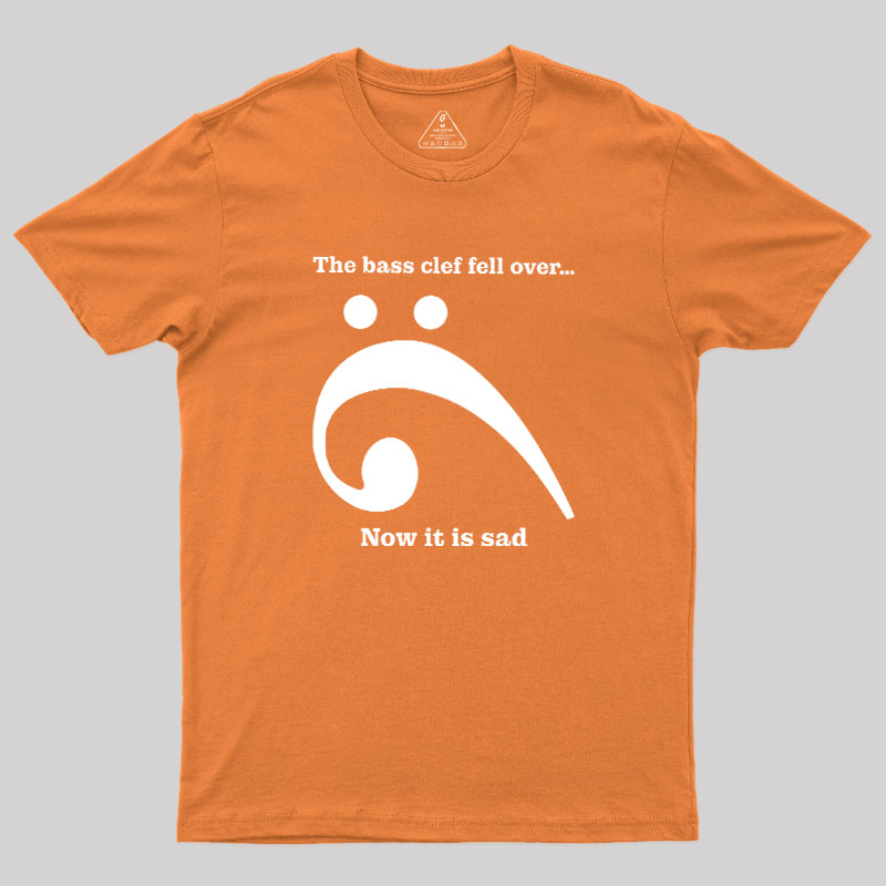 Sad Bass Clef Emoji Geek T-Shirt