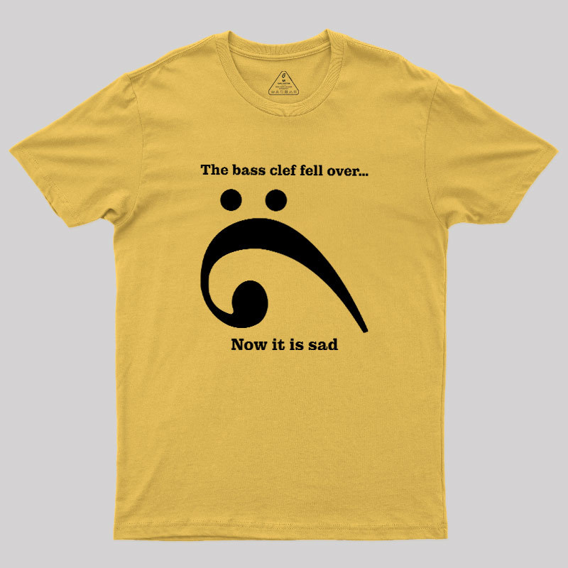 Sad Bass Clef Emoji Geek T-Shirt