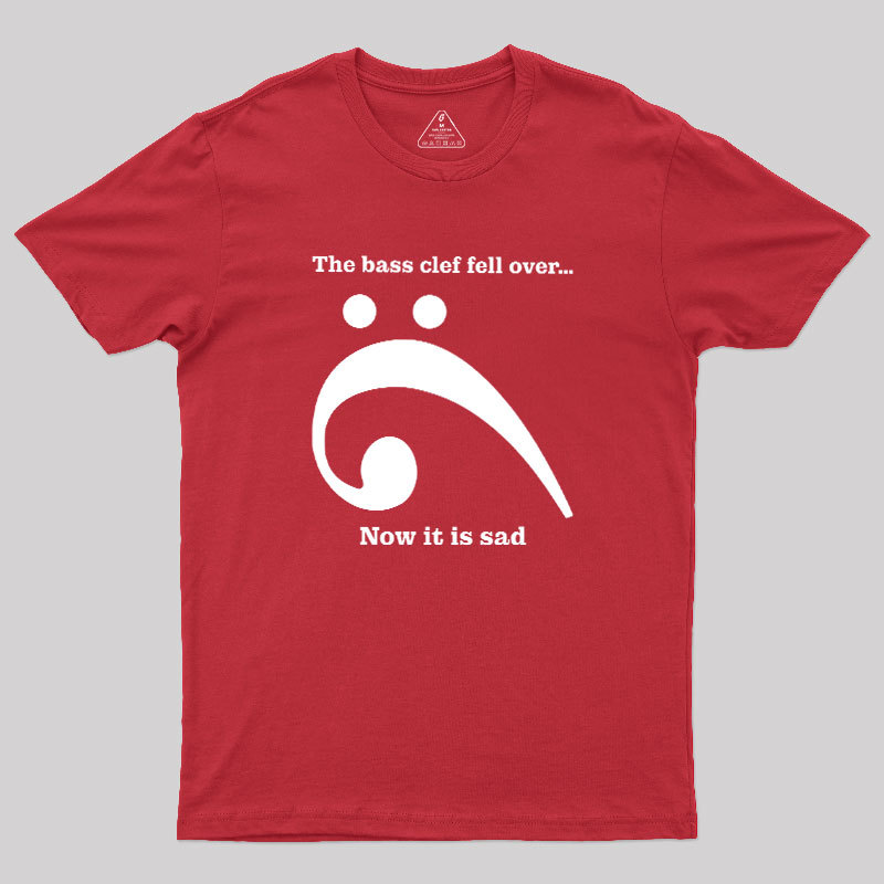 Sad Bass Clef Emoji Geek T-Shirt