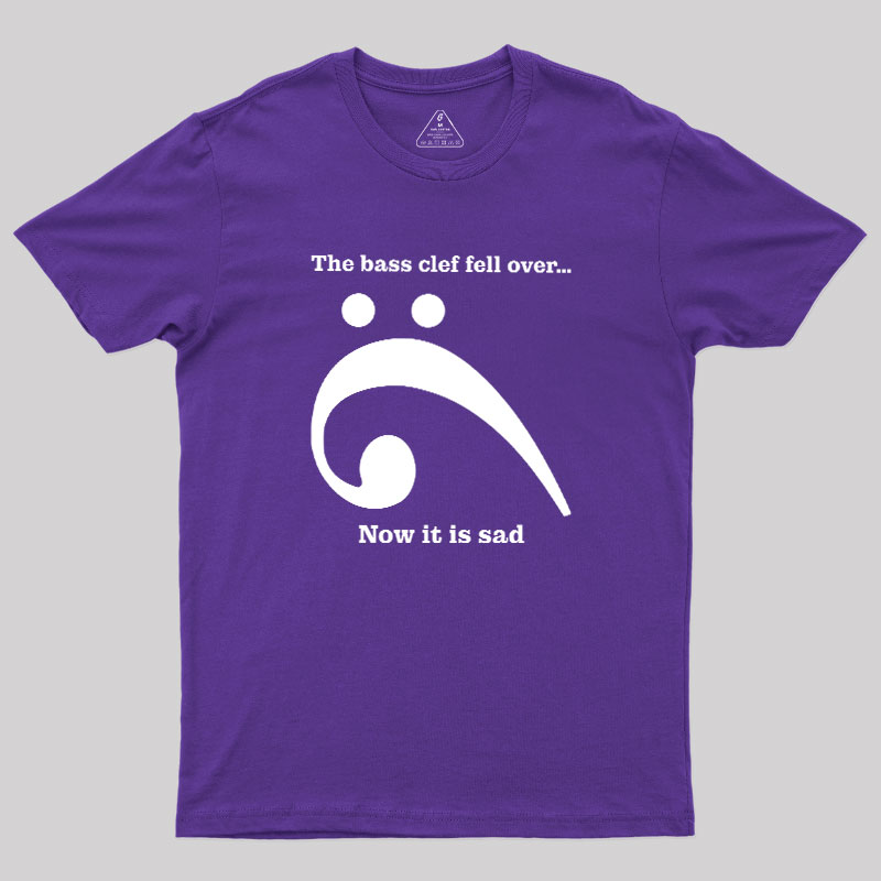 Sad Bass Clef Emoji Geek T-Shirt