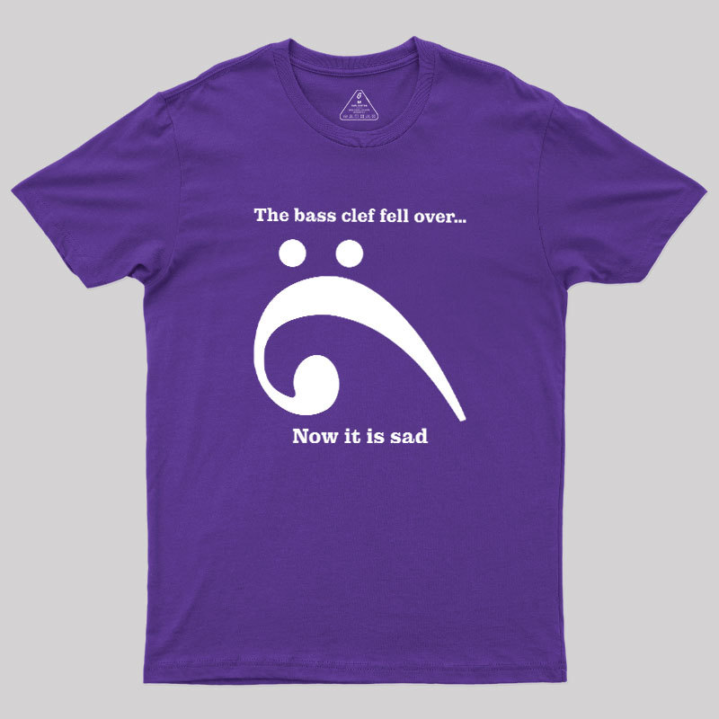 Sad Bass Clef Emoji Geek T-Shirt
