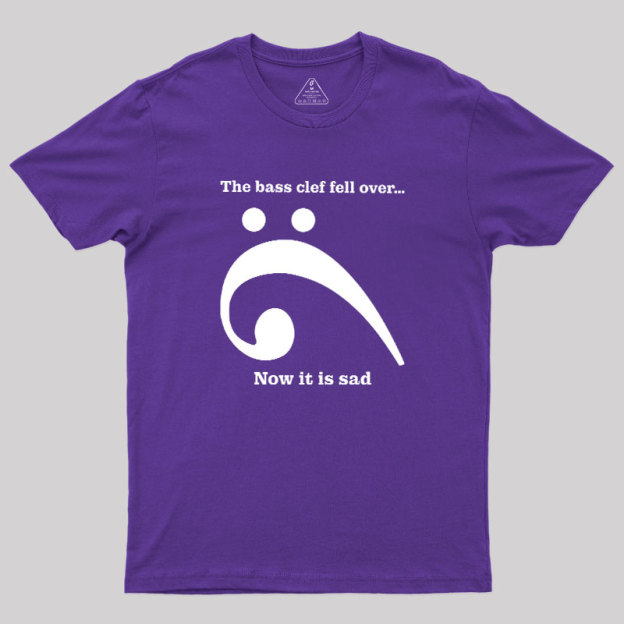Sad Bass Clef Emoji Geek T-Shirt