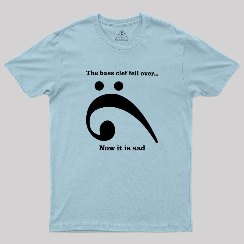 Sad Bass Clef Emoji Geek T-Shirt