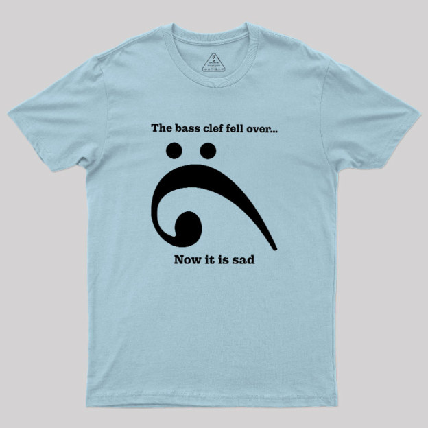 Sad Bass Clef Emoji Geek T-Shirt