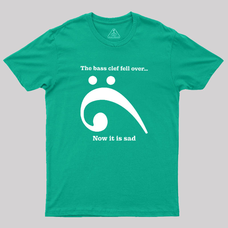 Sad Bass Clef Emoji Geek T-Shirt
