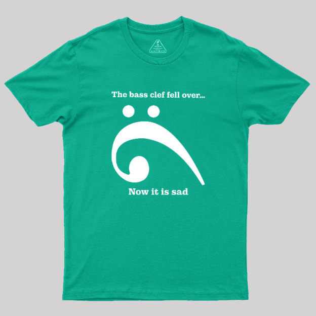 Sad Bass Clef Emoji Geek T-Shirt
