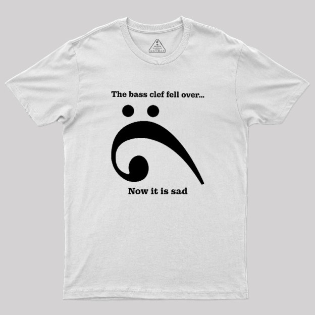 Sad Bass Clef Emoji Geek T-Shirt