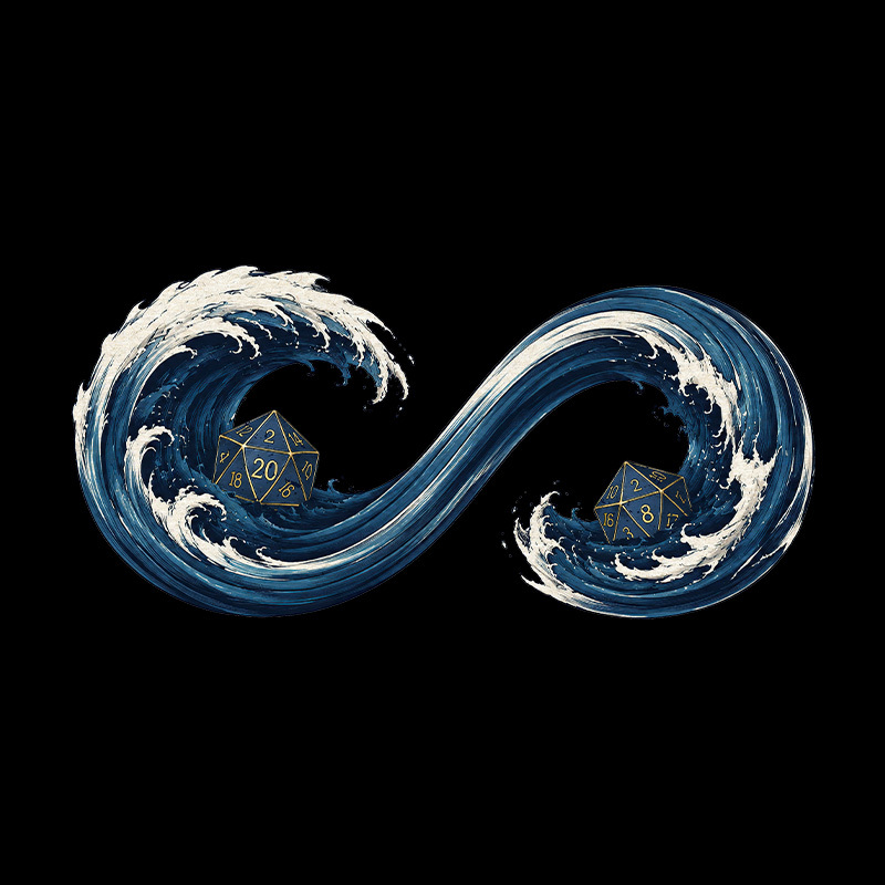 Endless TTRPG Ocean Dice Geek T-Shirt