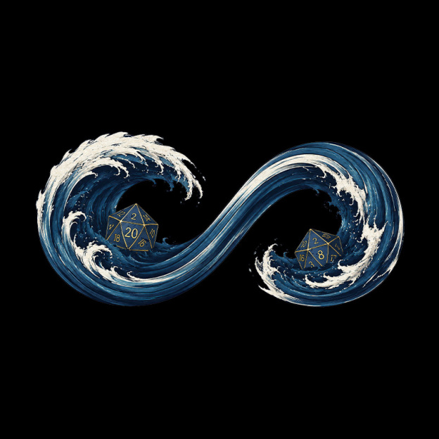 Endless TTRPG Ocean Dice Geek T-Shirt