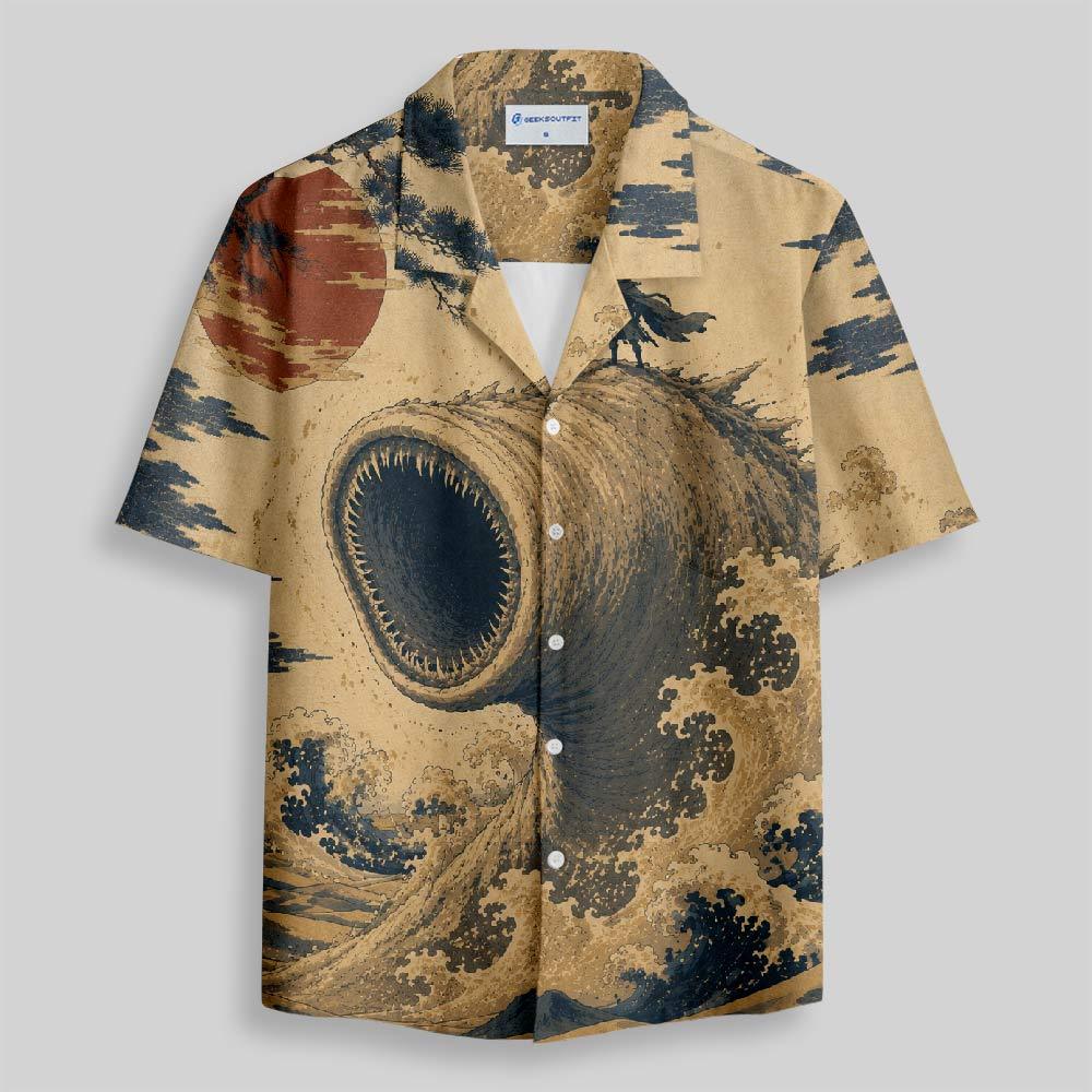 Geeksoutfit Medieval Science Fiction Map Button Up Pocket Shirt for Sale