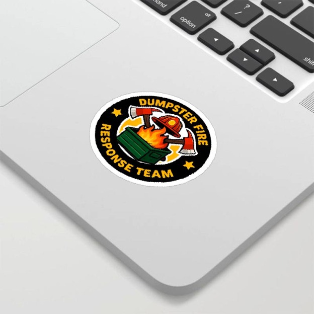 Dumpster Fire Response Team Geek Sticker