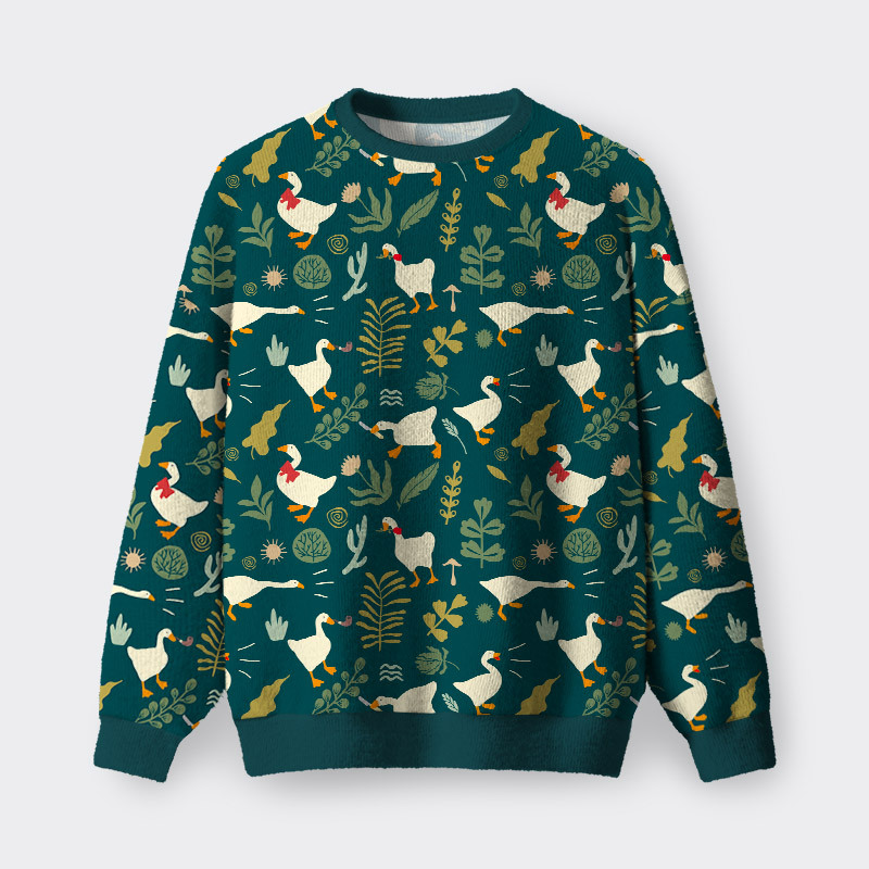 Geeksoutfit Van Gogh's Starry Night Spaceship Fuzzy Fleece Sweatshirt for Sale