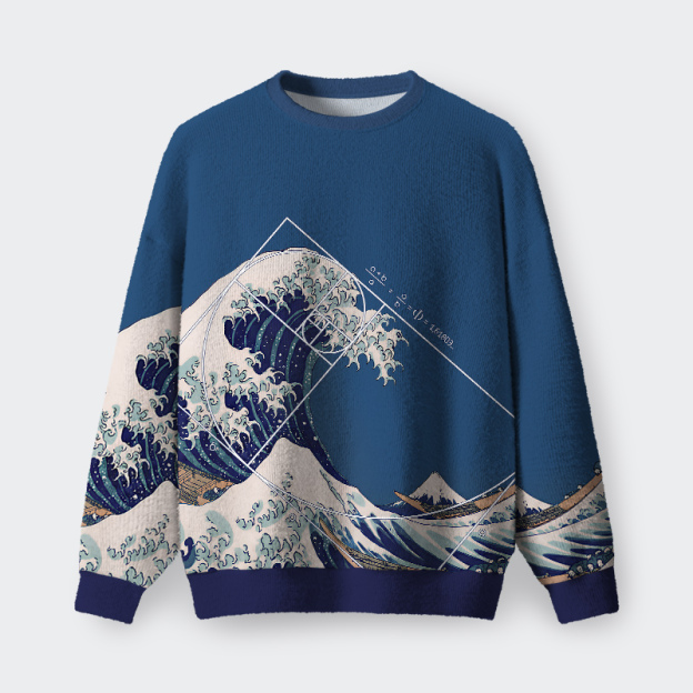 Great Fibonacci Wave Geek Fuzzy Fleece Sweatshirt