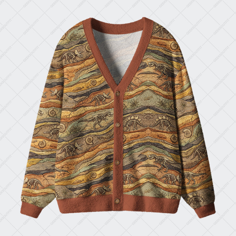 Rock Fossil Geek Ugly Cardigan Sweaters