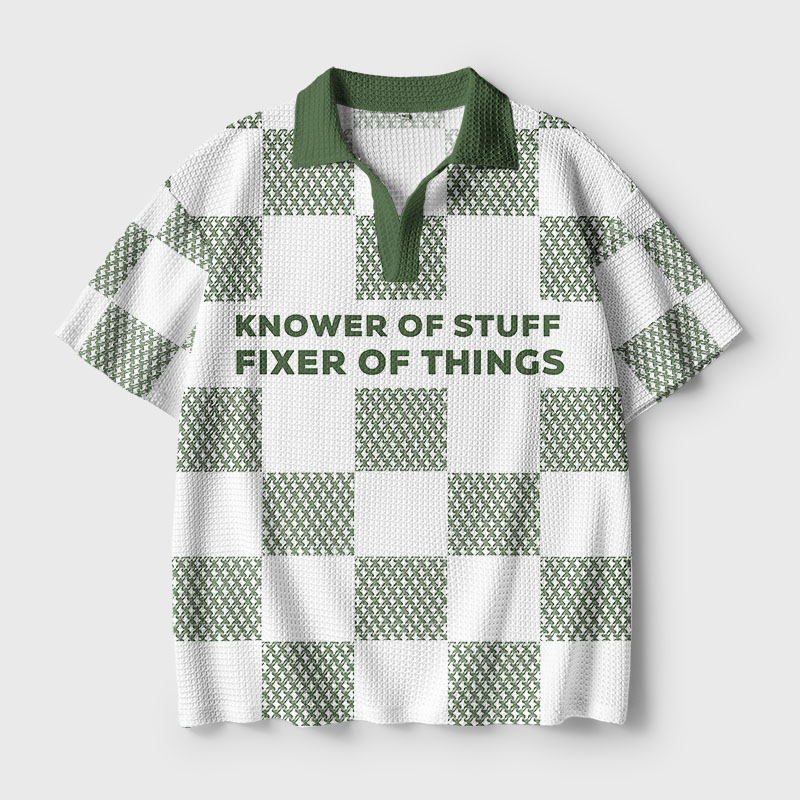 Knower Of Stuff Fixer Of Things Geek Crochet Polo Shirt