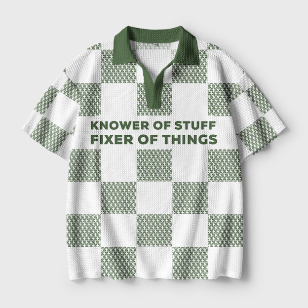 Knower Of Stuff Fixer Of Things Geek Crochet Polo Shirt