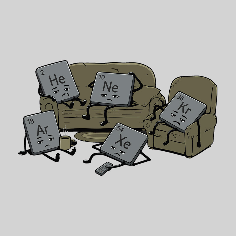 Funny Noble Gases Geek T-Shirt