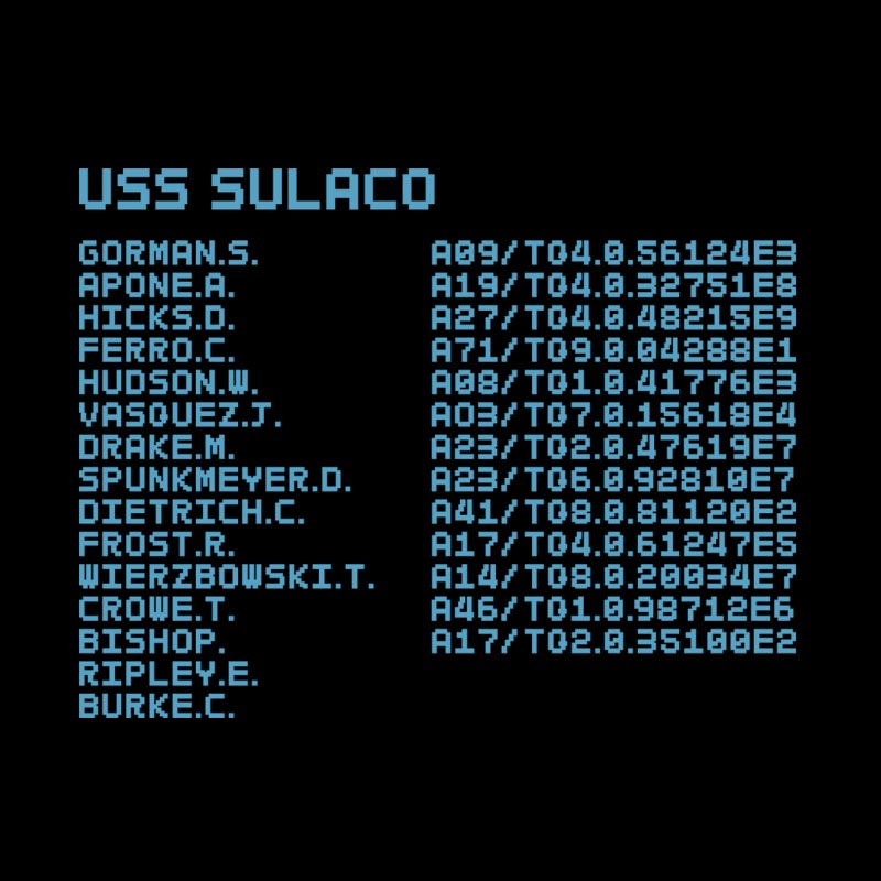 Sulaco Crew Manifest Geek T-Shirt
