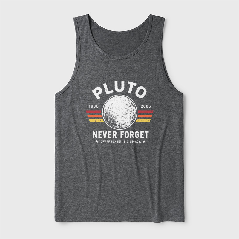 Never Forget Pluto Retro Style Ultra Soft Heather Tank